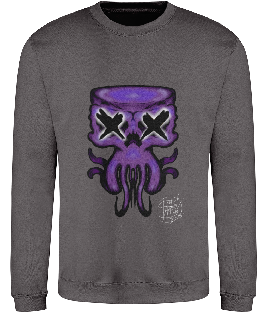 AWDis JH030 Sweatshirt Purple Octo Skull