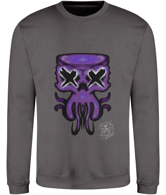 AWDis JH030 Sweatshirt Purple Octo Skull