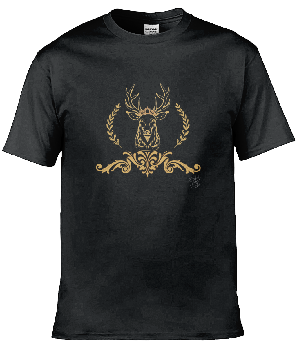 Gildan GD001 Softstyle Adult Ringspun T-Shirt Christmas Golden Reindeer