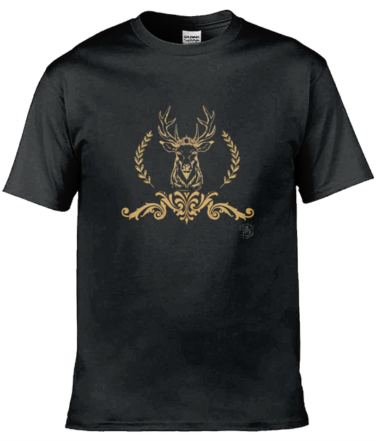 Gildan GD001 Softstyle Adult Ringspun T-Shirt Christmas Golden Reindeer