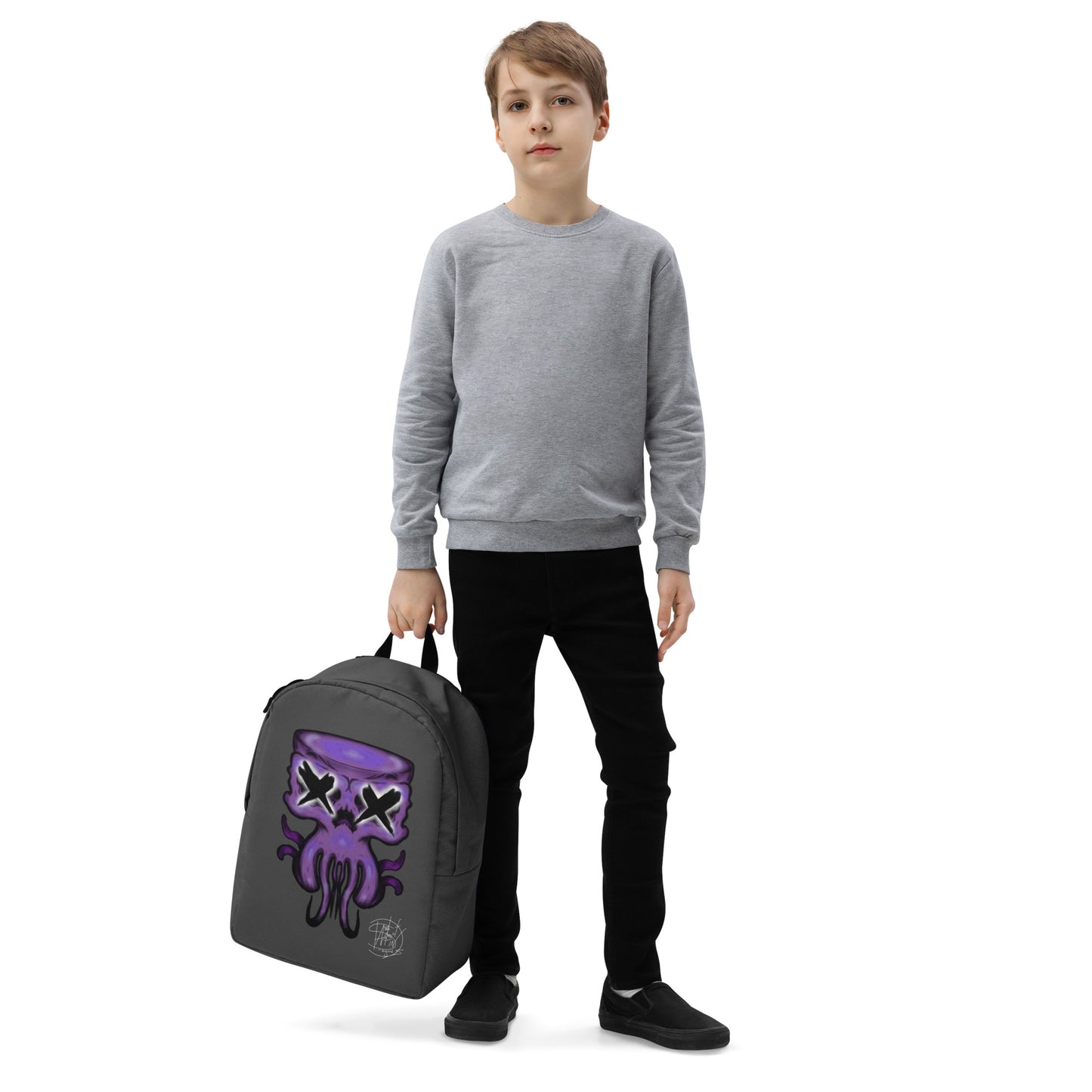 Minimalist Backpack Purple Octo Skull