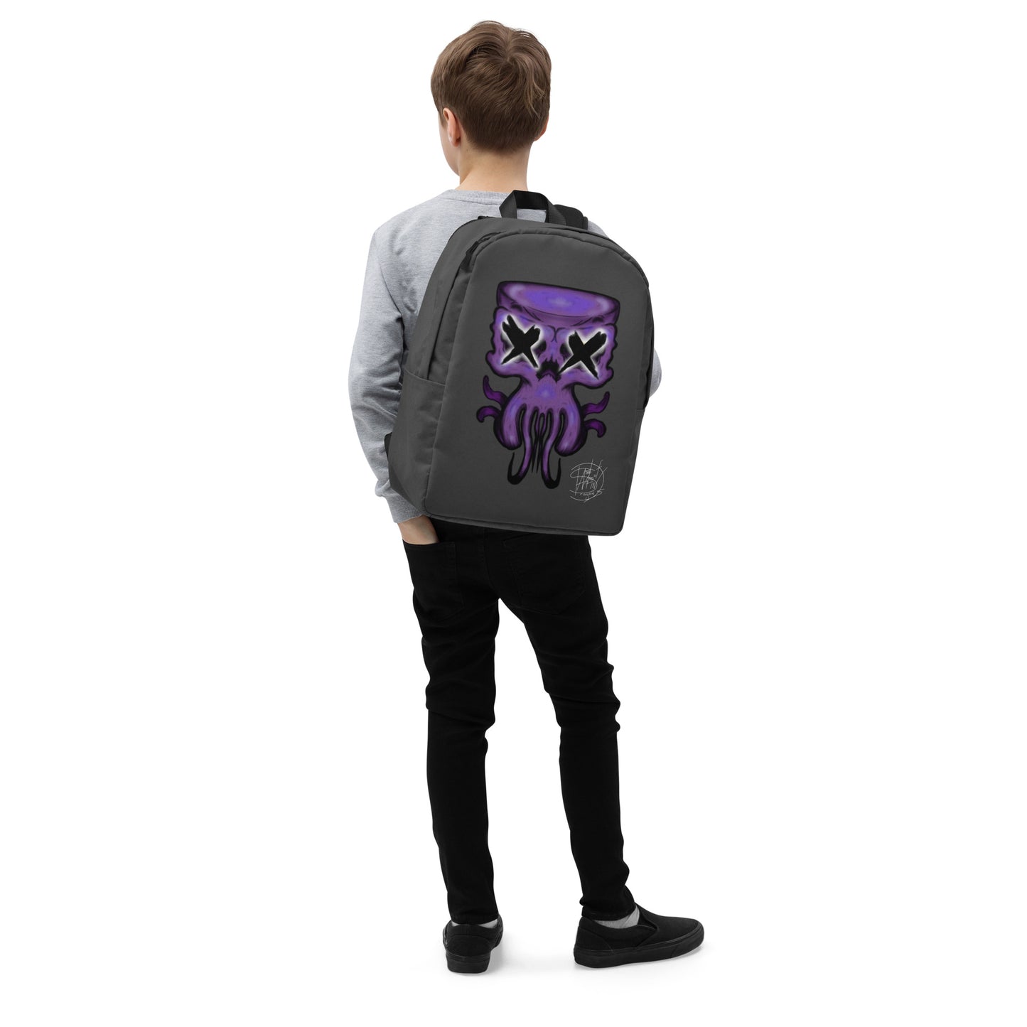 Minimalist Backpack Purple Octo Skull