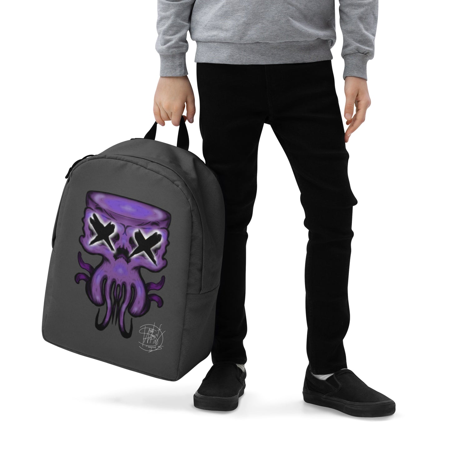 Minimalist Backpack Purple Octo Skull