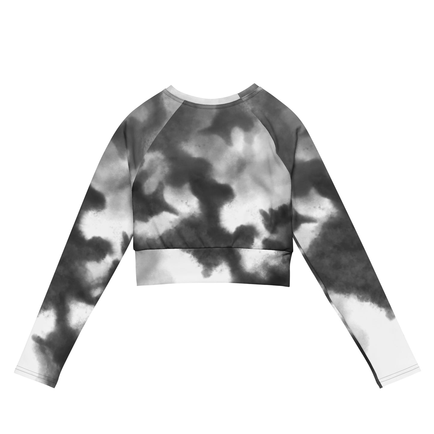 Recycled long-sleeve crop top No Pain No Gain (grey mist)