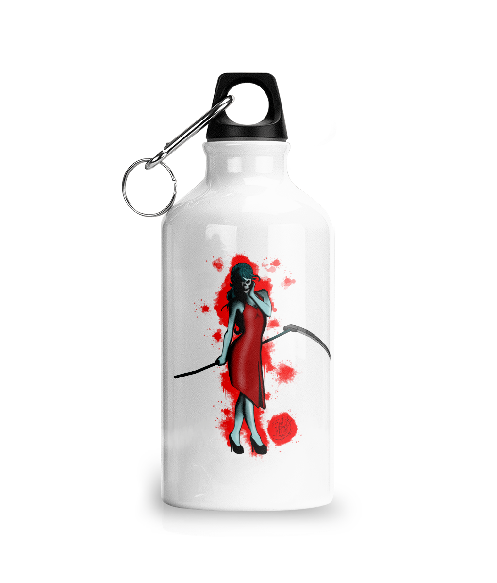 Aluminium Water Bottle Lady Death Red Blood