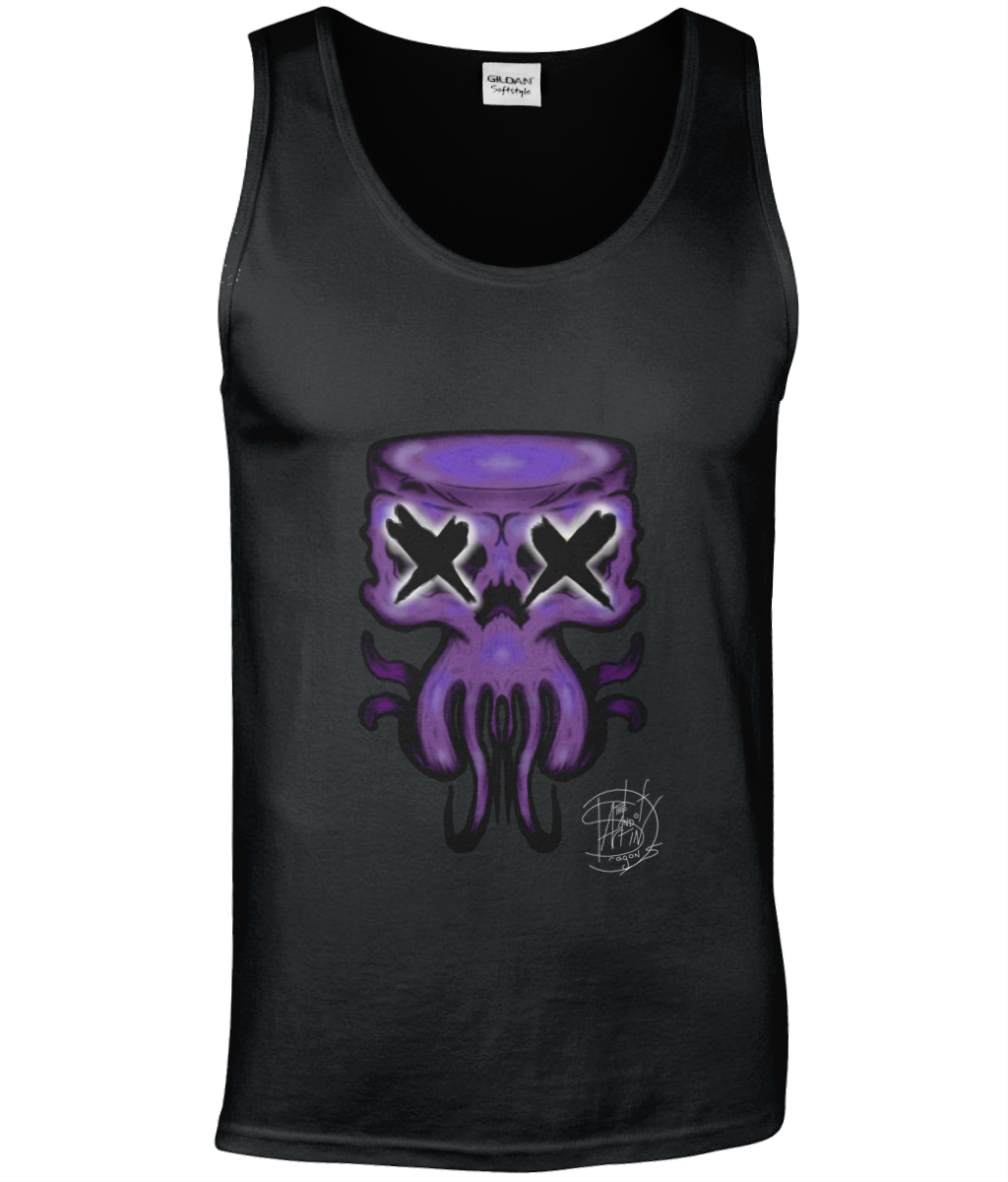 Gildan GD012 Softstyle Adult Tank Top Purple Octo Skull