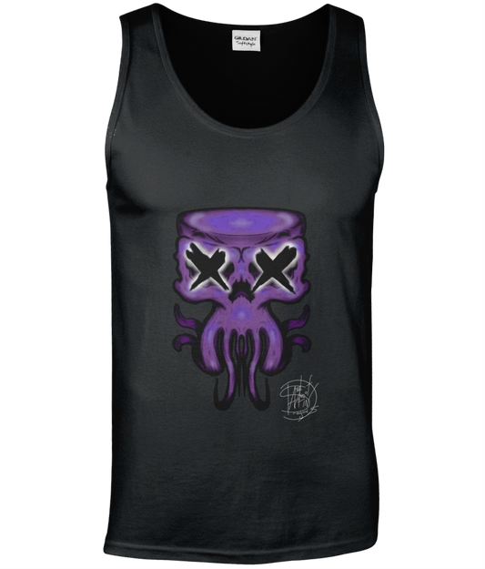 Gildan GD012 Softstyle Adult Tank Top Purple Octo Skull