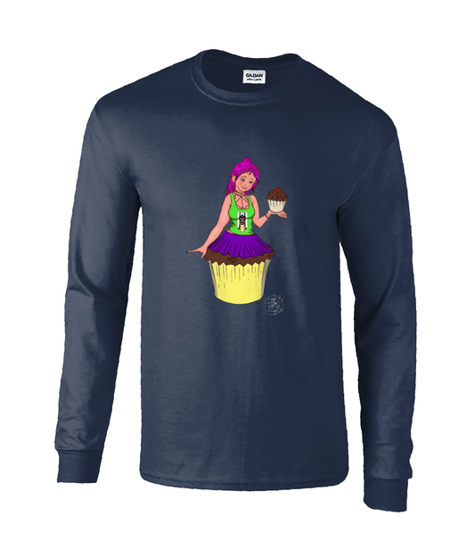 Gildan GD014 Ultra Cotton Adult Long Sleeve T-Shirt Cupcake Girl 1