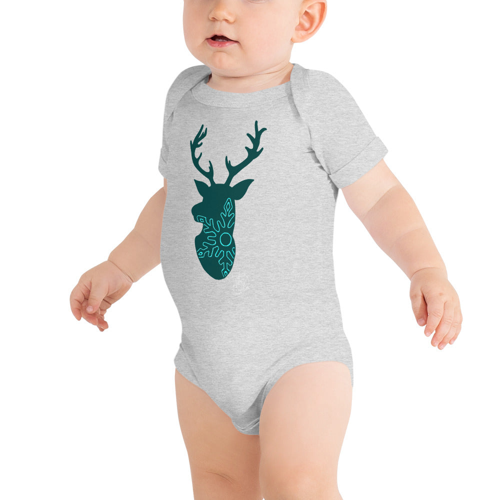 Baby short sleeve one piece Christmas Reindeer Snowflake