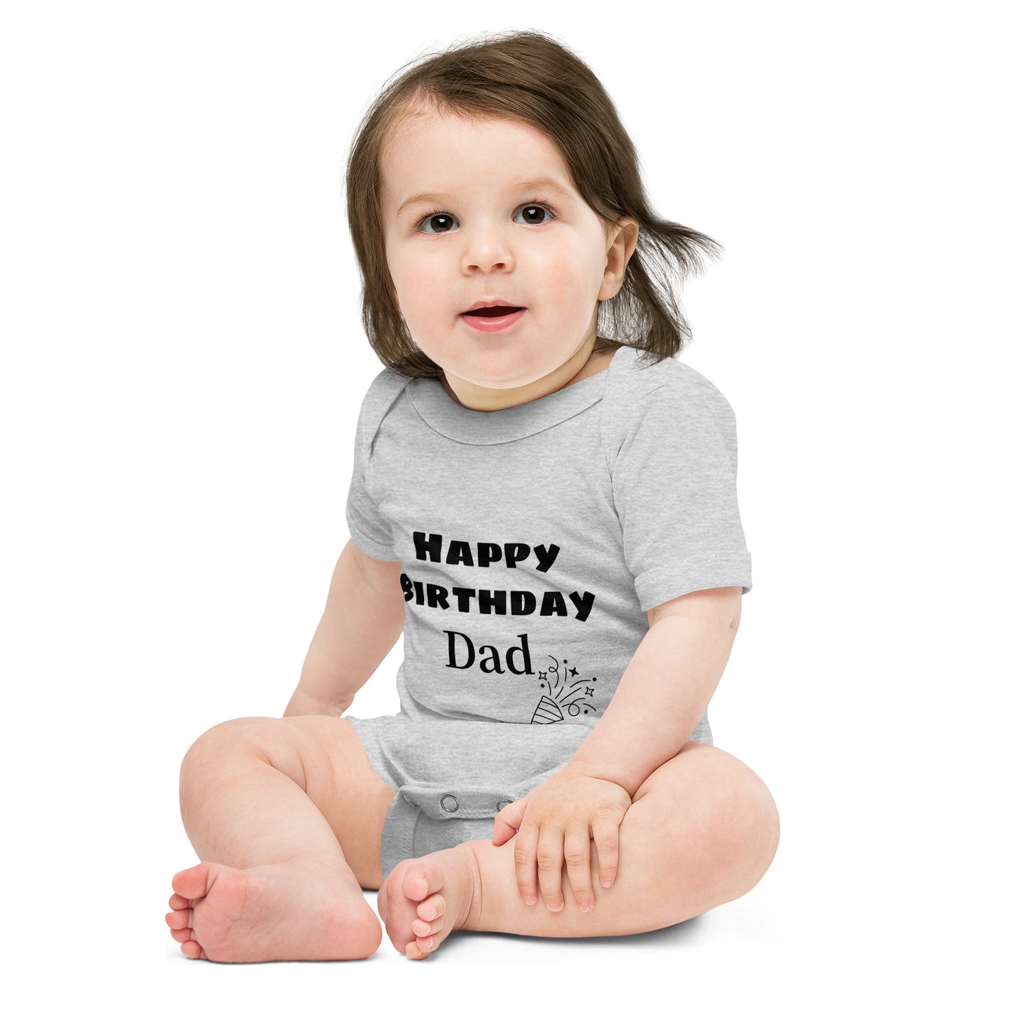 Baby short sleeve one piece Happy Birthday Dad