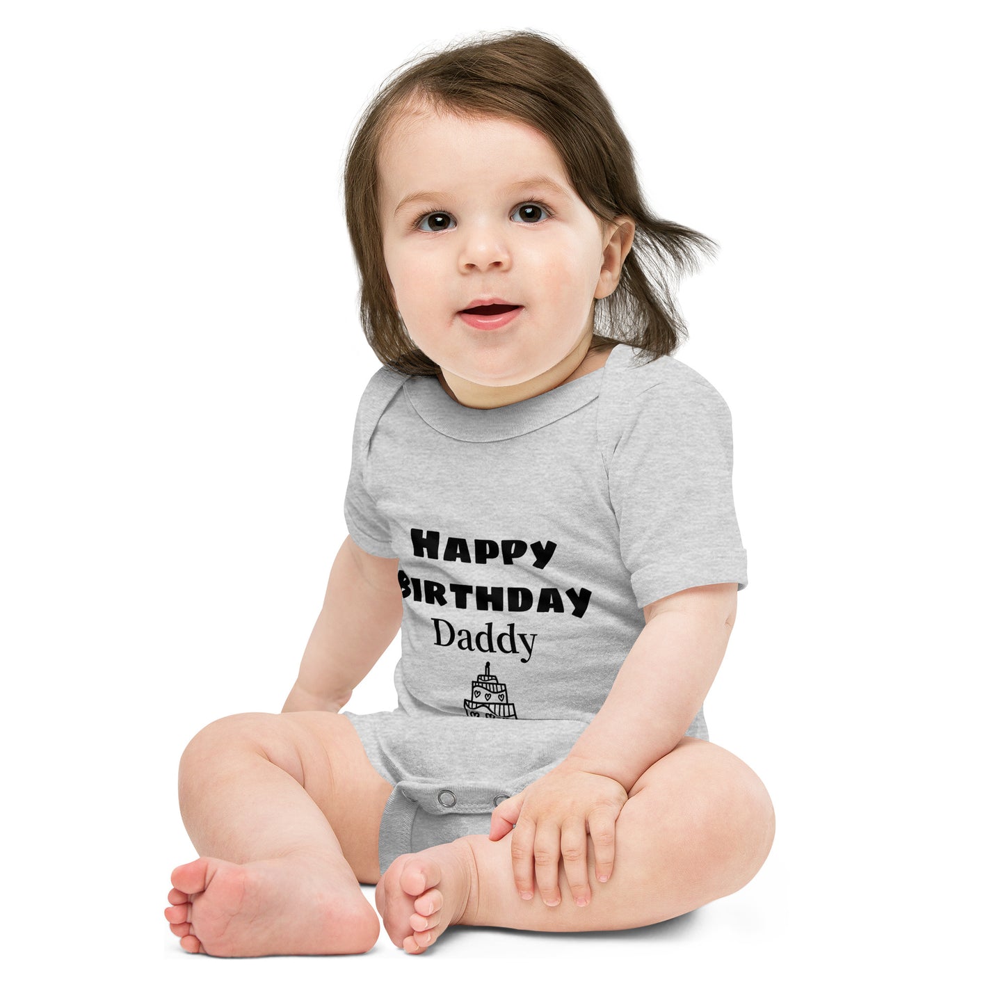 Baby short sleeve one piece Happy Birthday Daddy