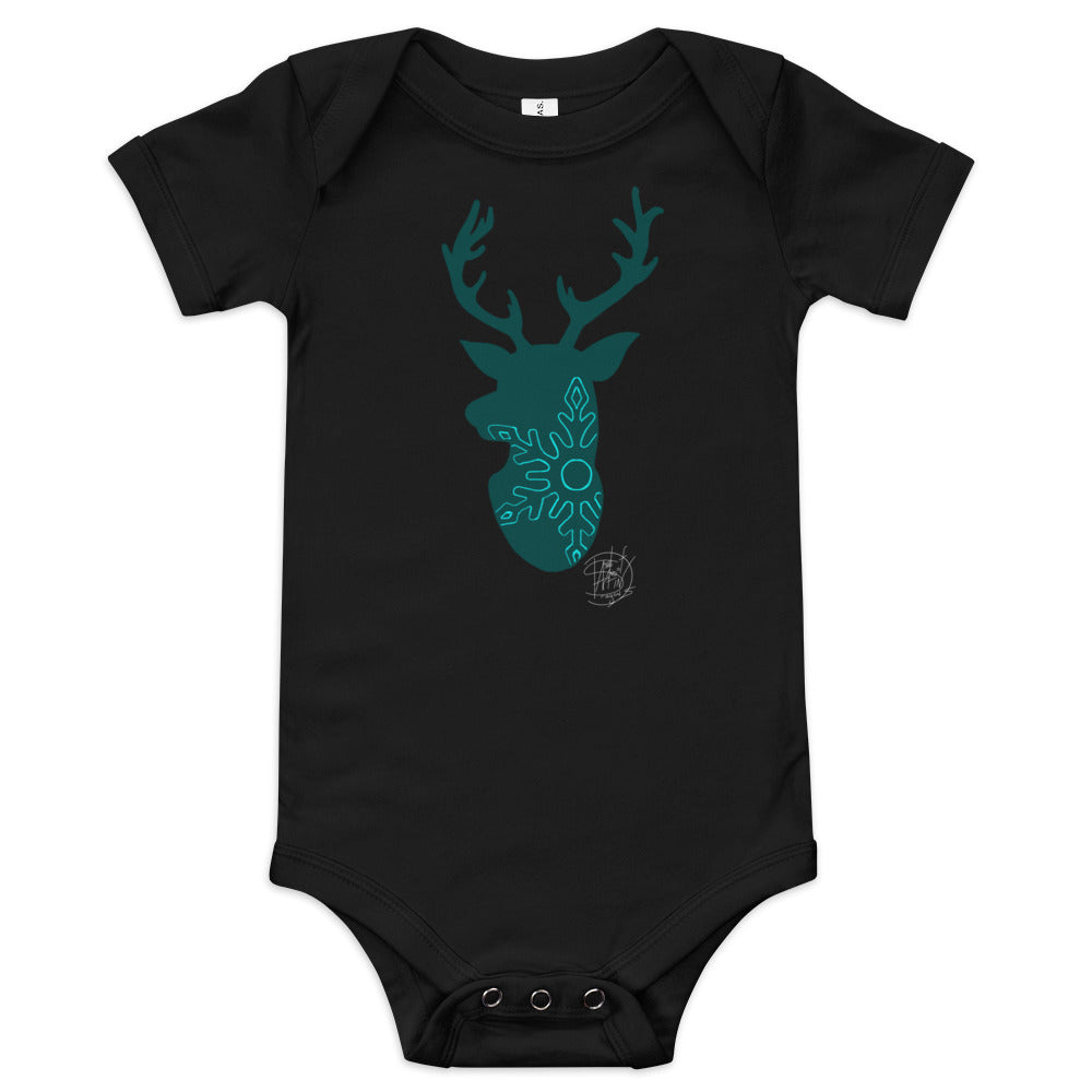 Baby short sleeve one piece Christmas Reindeer Snowflake