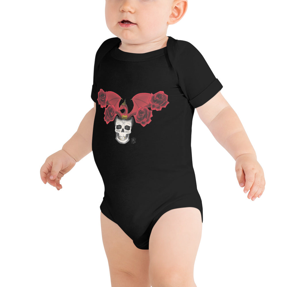 Baby short sleeve one piece Dragon and Roses