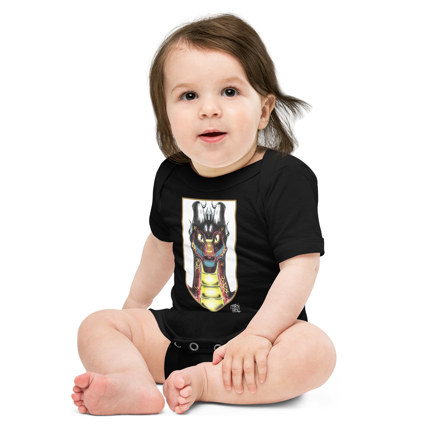 Baby short sleeve one piece Dragon Smile