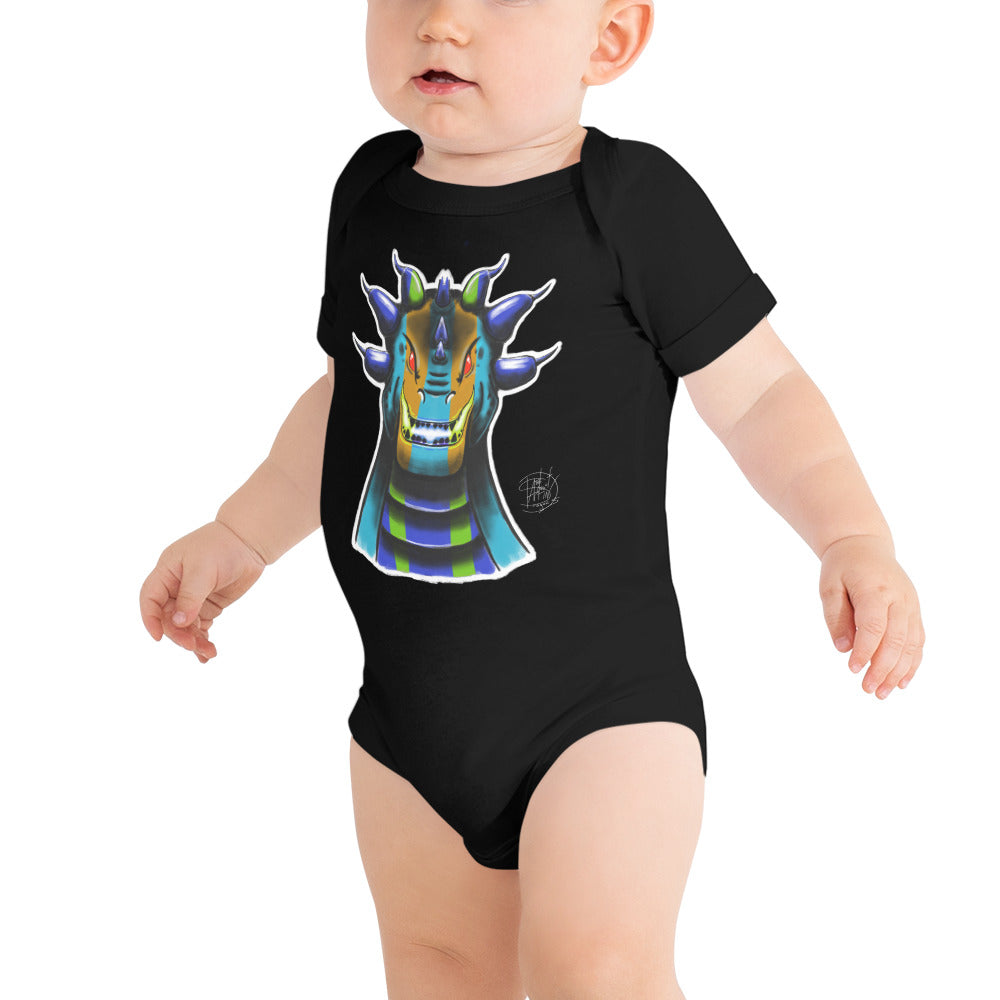 Baby short sleeve one piece Roarsome Rex Blue