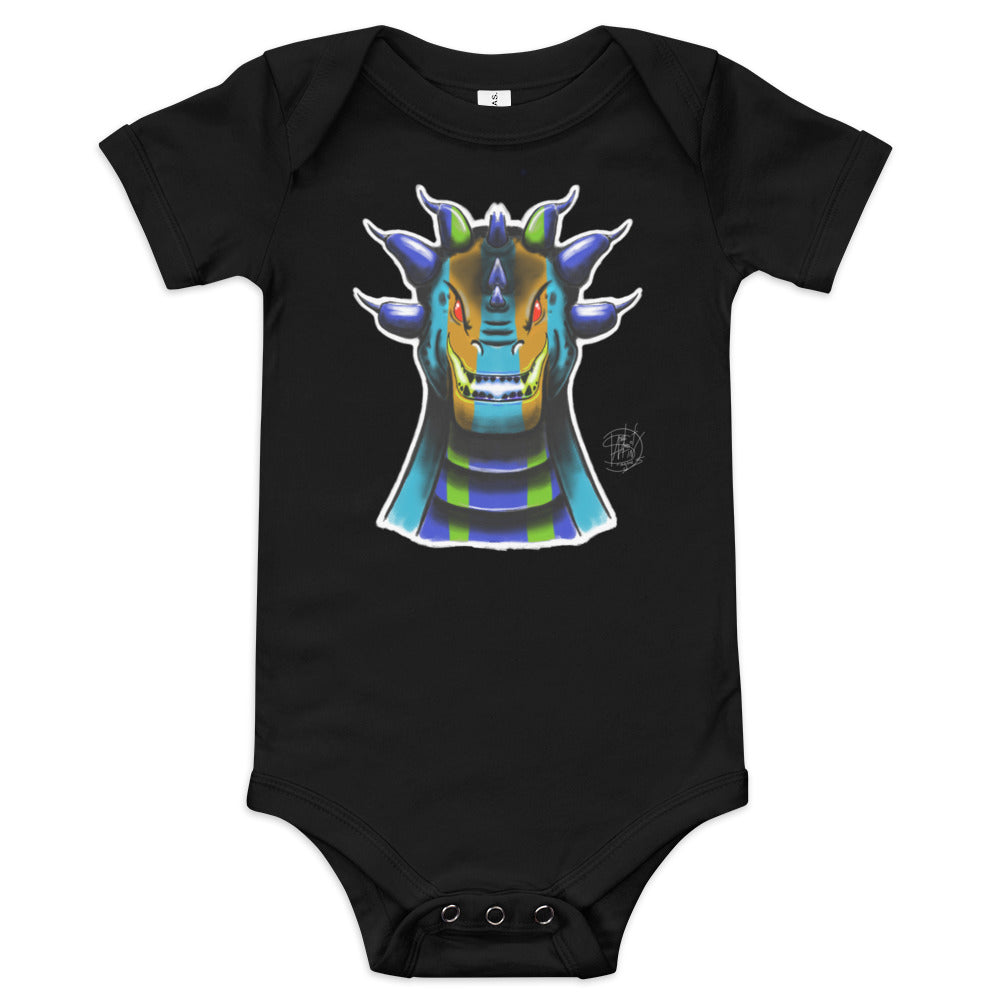 Baby short sleeve one piece Roarsome Rex Blue