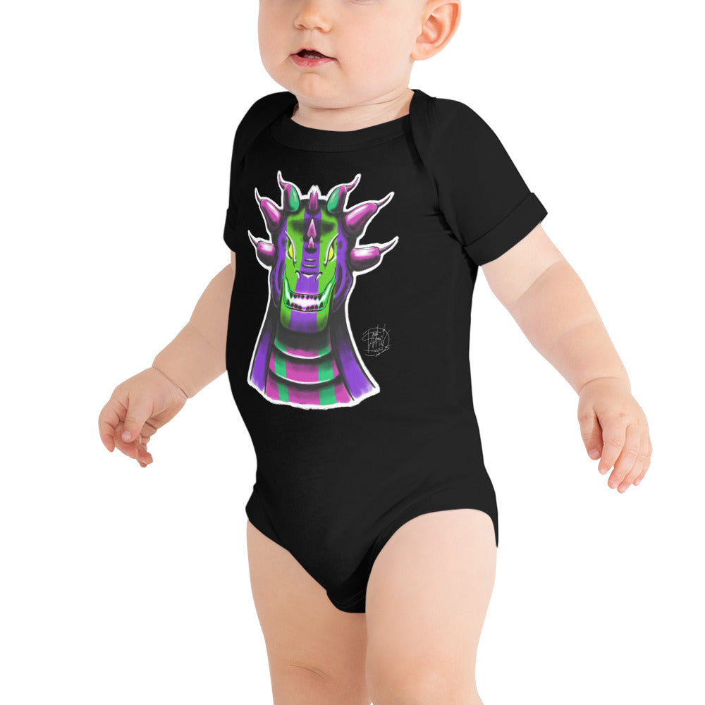 Baby short sleeve one piece Roarsome Rex Purple