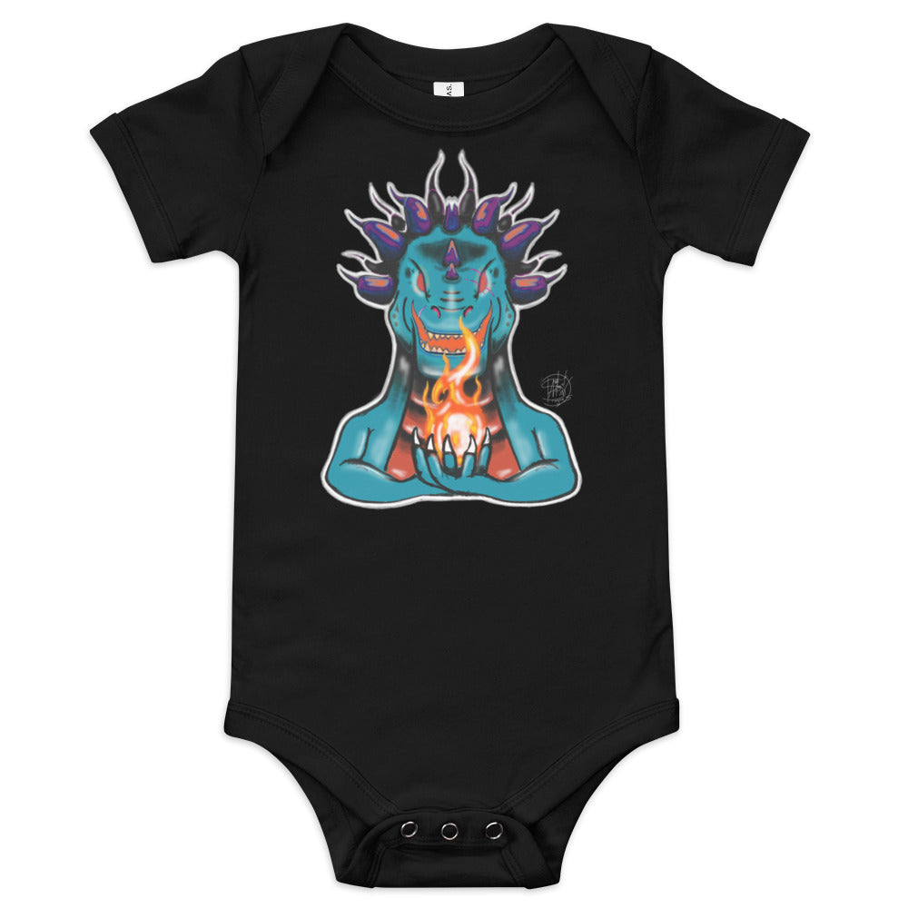 Baby short sleeve one piece Hold Fire Turquoise