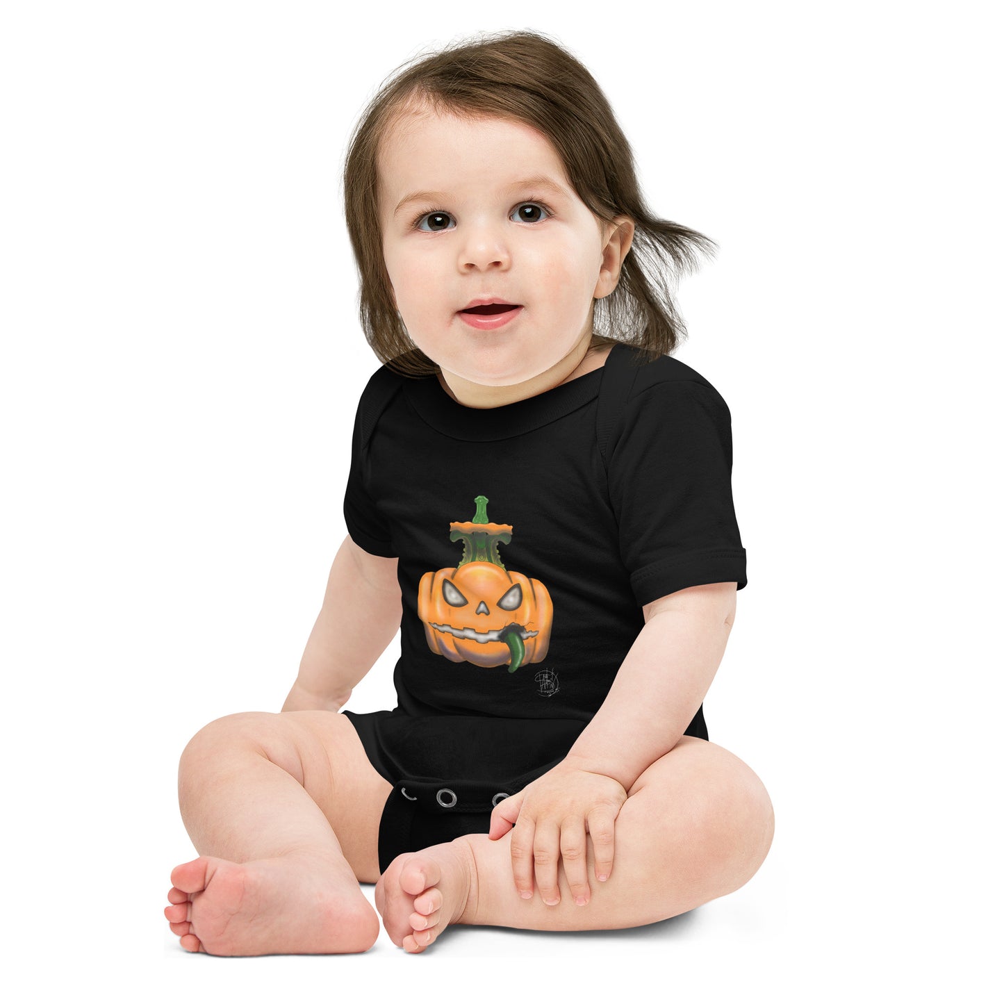 Baby short sleeve one piece Halloween Pumpkin 2