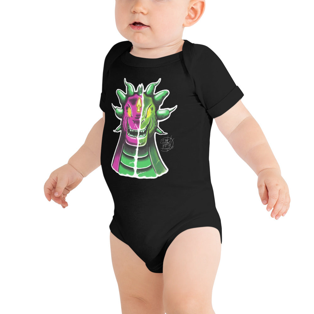 Baby short sleeve one piece Split Rex Pink Green