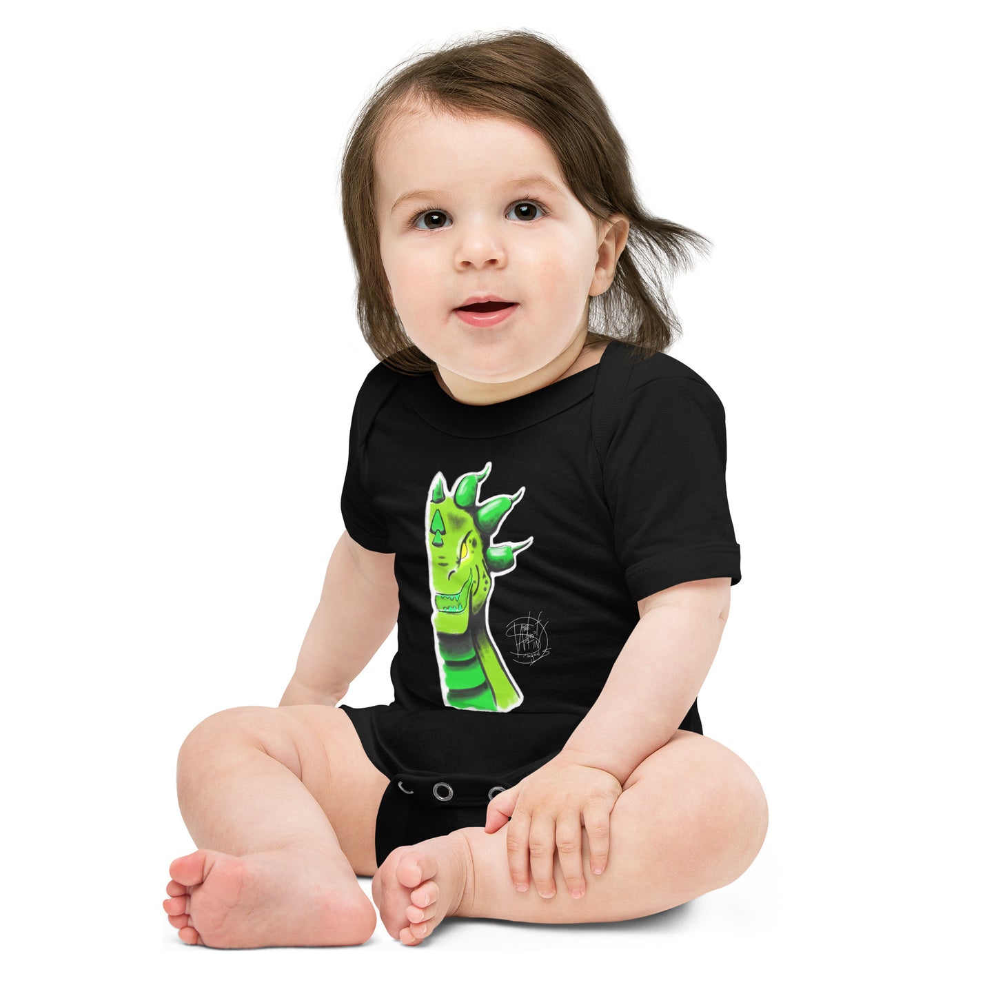 Baby short sleeve one piece Roarsome Green