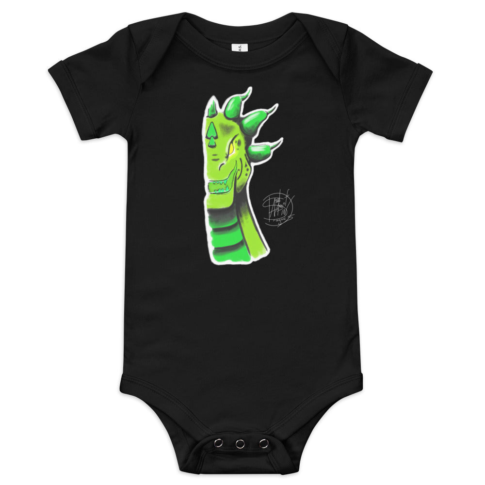 Baby short sleeve one piece Roarsome Green