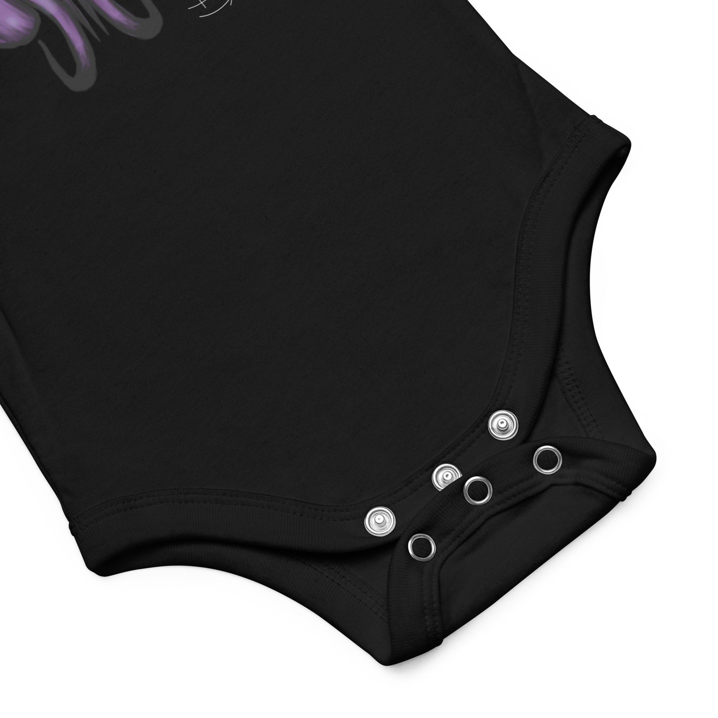 Baby short sleeve one piece Purple Octo Skull