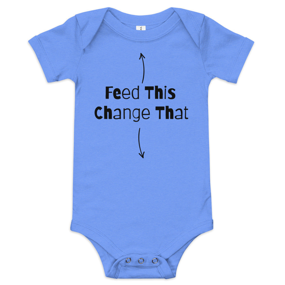 Baby short sleeve one piece Feed This Change That