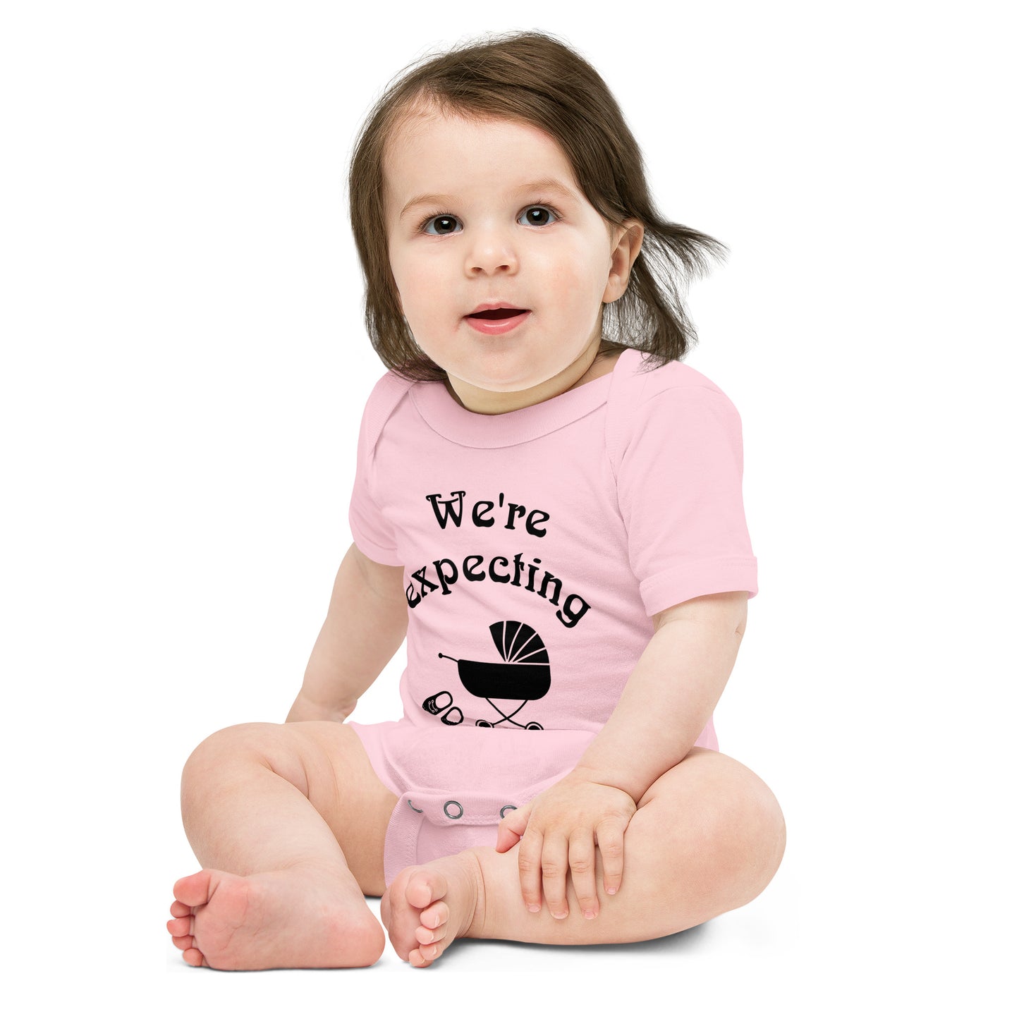 Baby short sleeve one piece We're Expecting