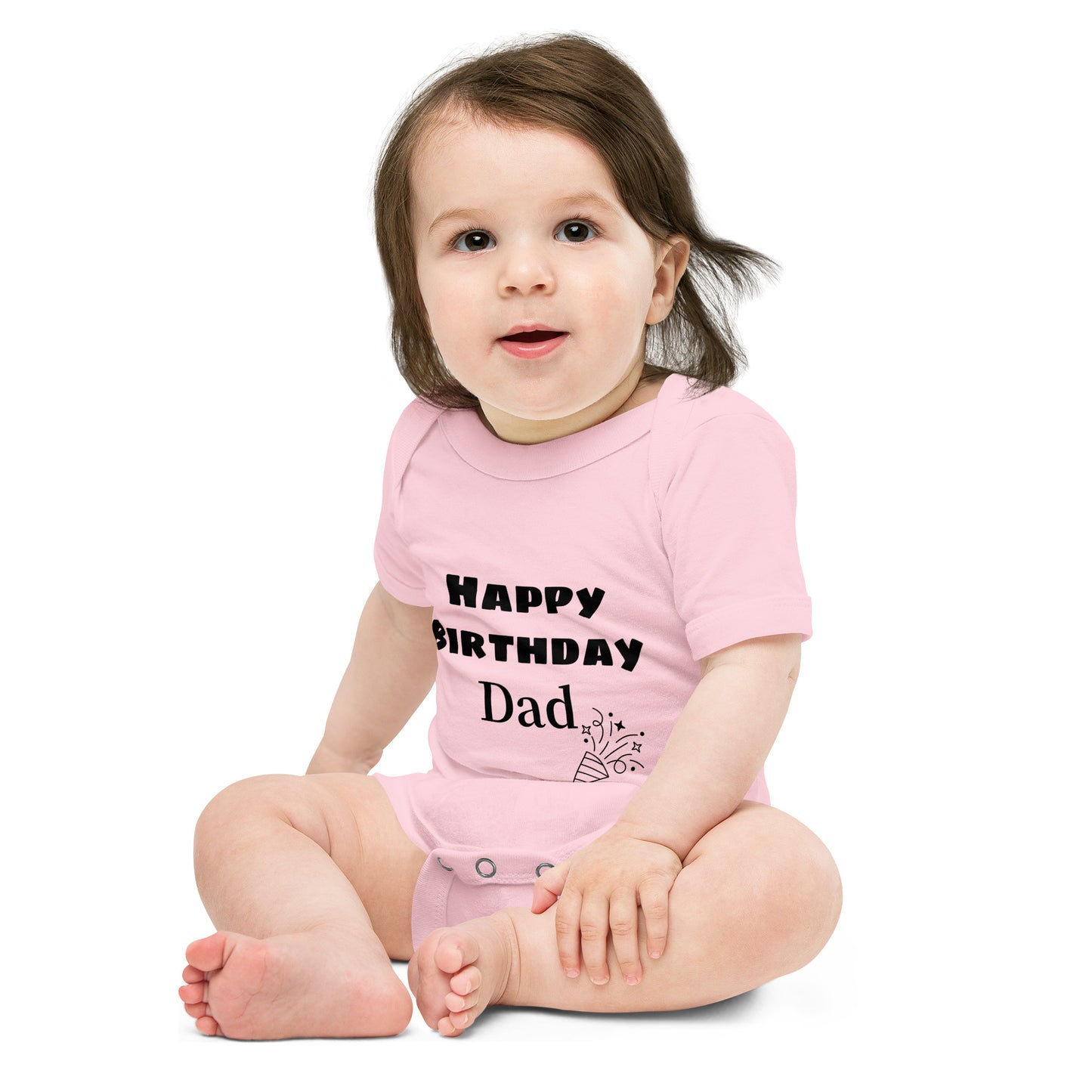 Baby short sleeve one piece Happy Birthday Dad