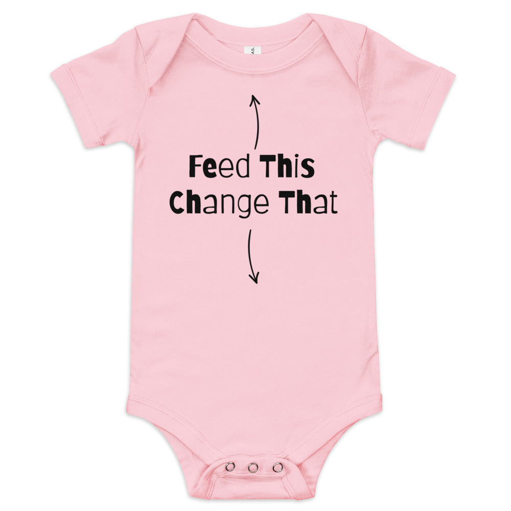 Baby short sleeve one piece Feed This Change That