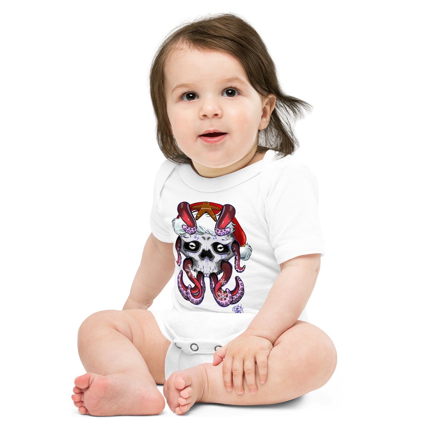 Baby short sleeve one piece Christmas Octo