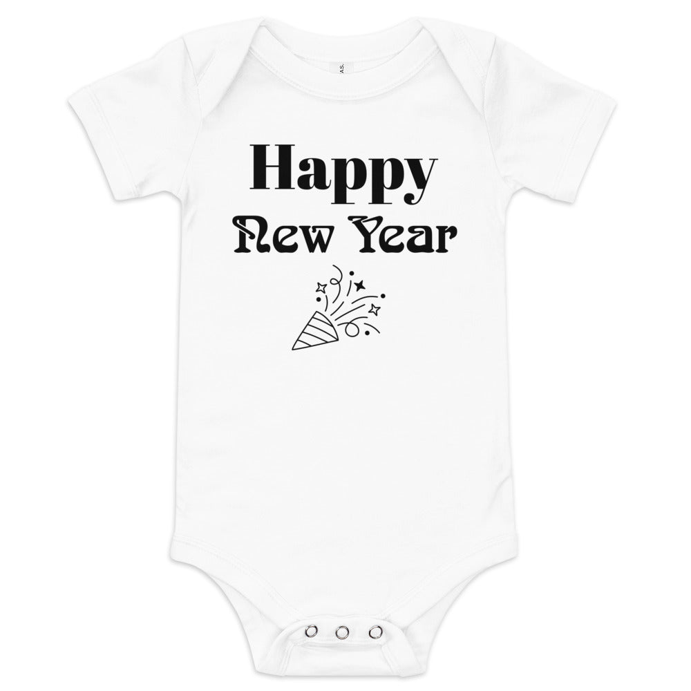 Baby short sleeve one piece Happy New Year