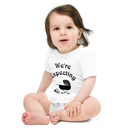 Baby short sleeve one piece We're Expecting