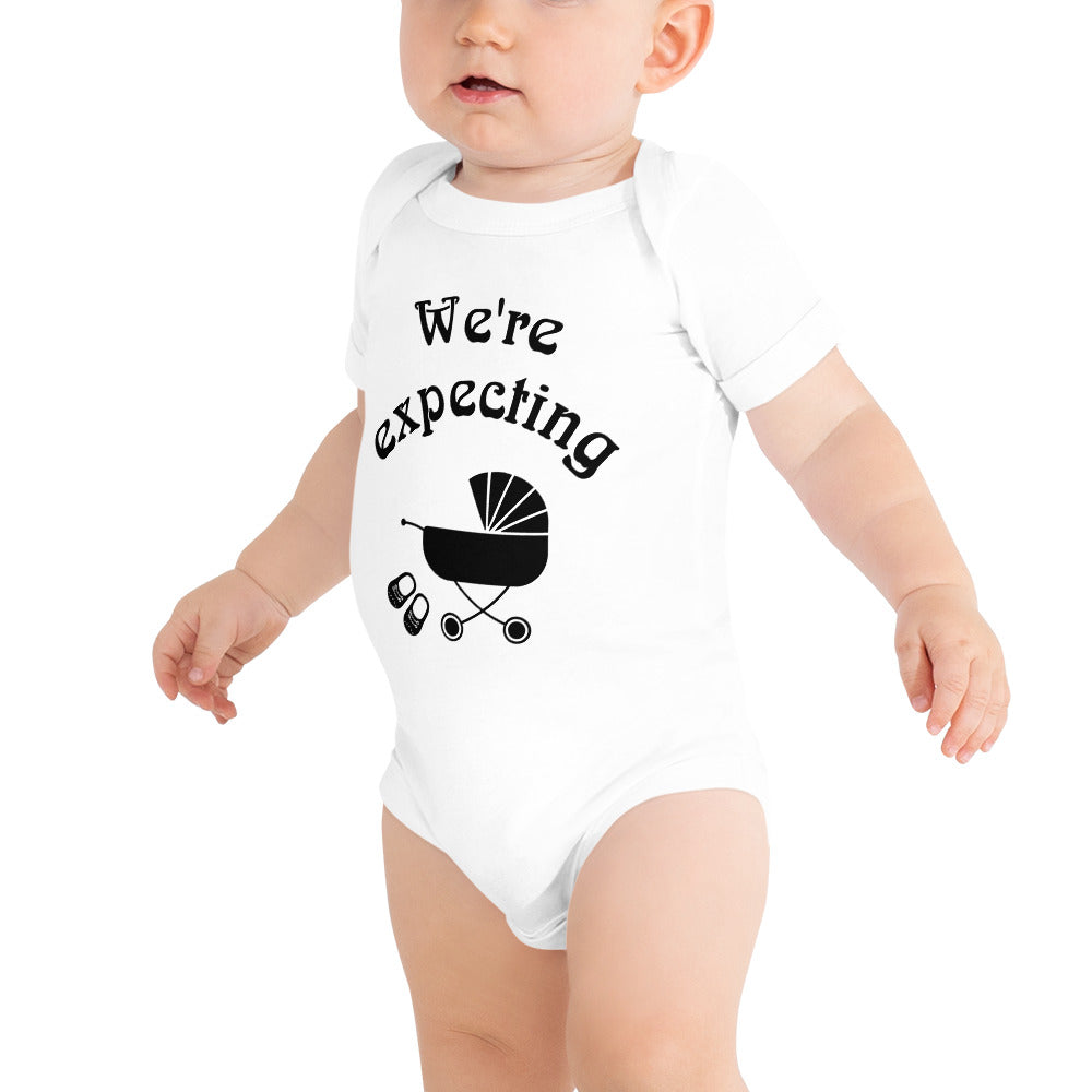 Baby short sleeve one piece We're Expecting