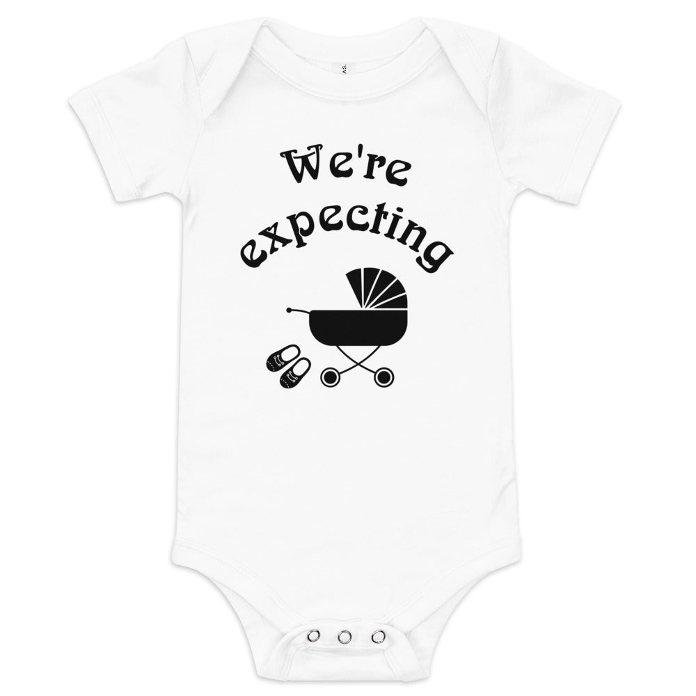 Baby short sleeve one piece We're Expecting