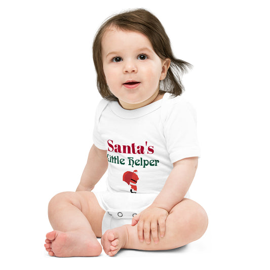 Baby short sleeve one piece Santa's Little Helper