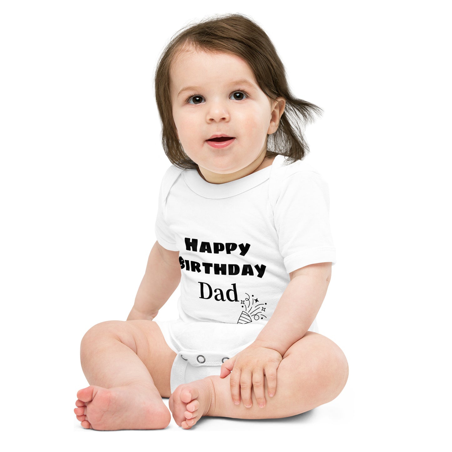 Baby short sleeve one piece Happy Birthday Dad