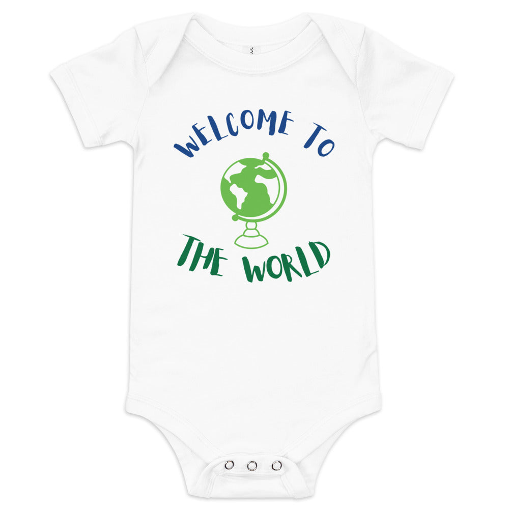 Baby short sleeve one piece Welcome To The World