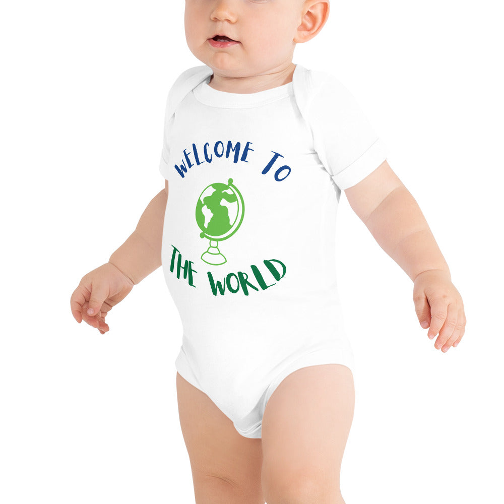 Baby short sleeve one piece Welcome To The World