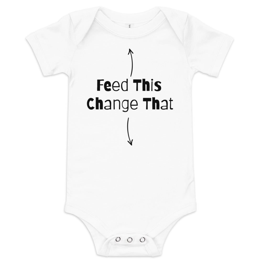 Baby short sleeve one piece Feed This Change That