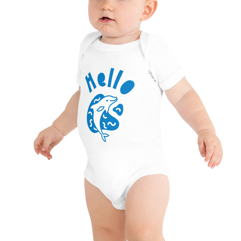 Baby short sleeve one piece Hello (dolphin)