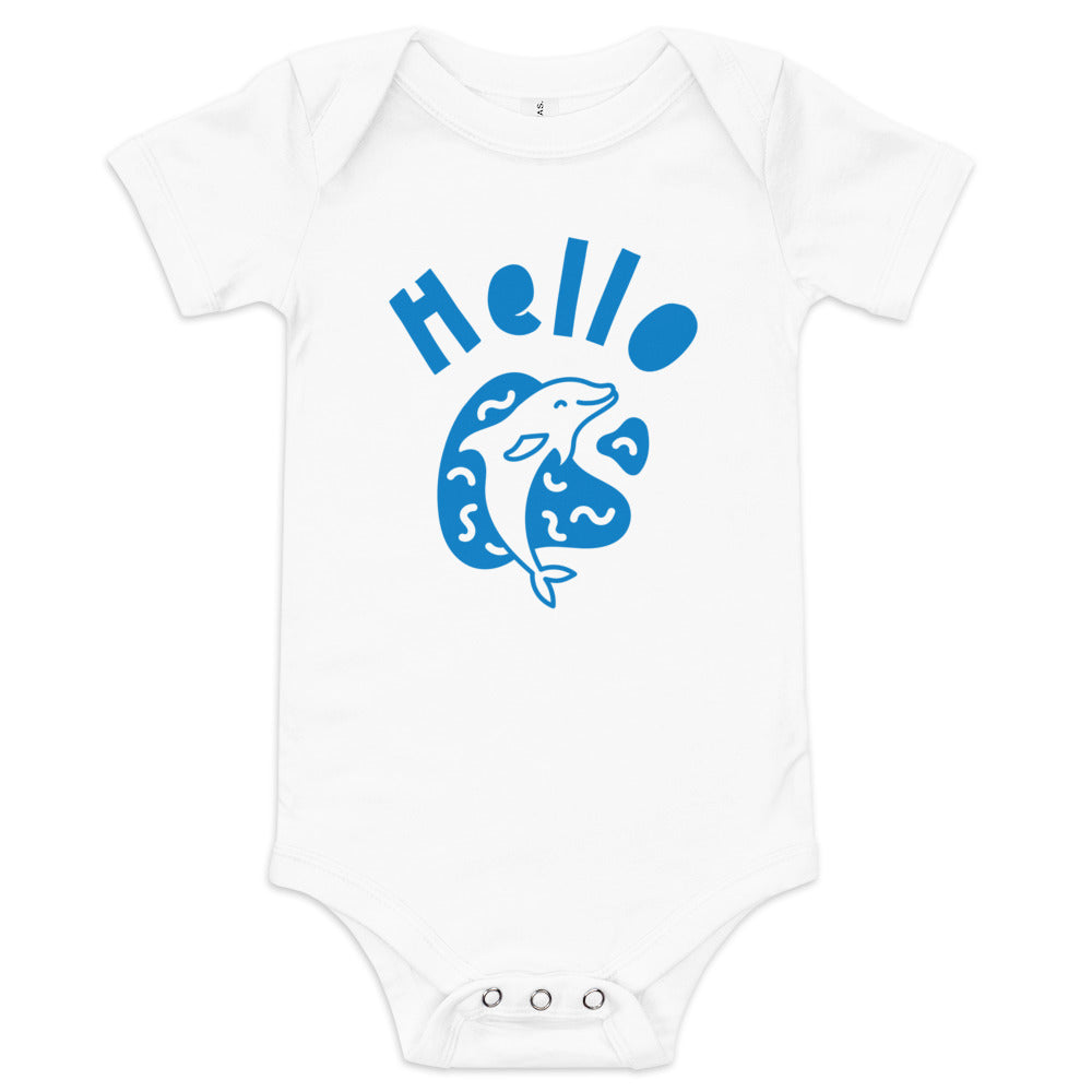 Baby short sleeve one piece Hello (dolphin)