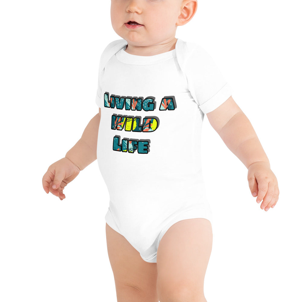 Baby short sleeve one piece Living A Wild Life