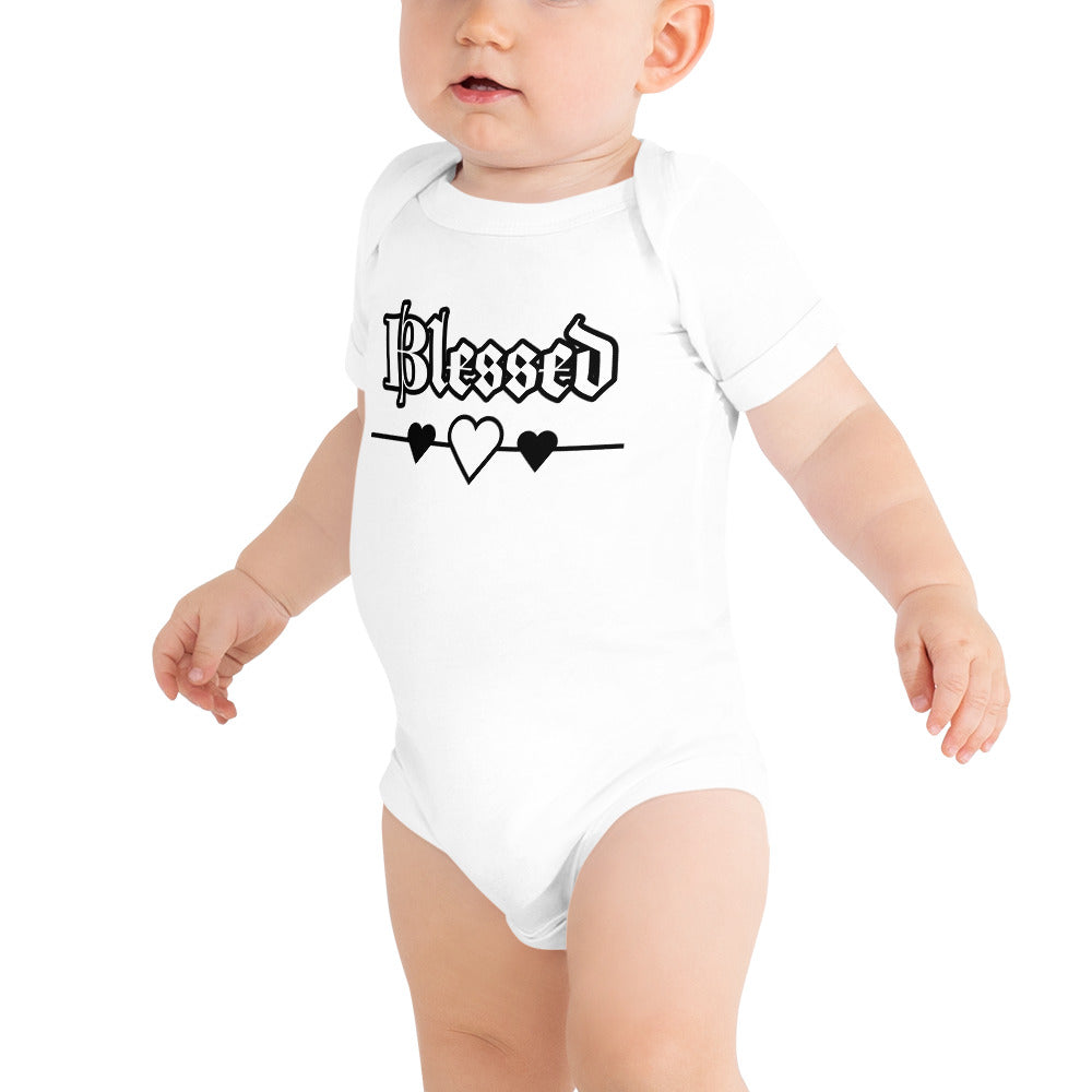 Baby short sleeve one piece Blessed