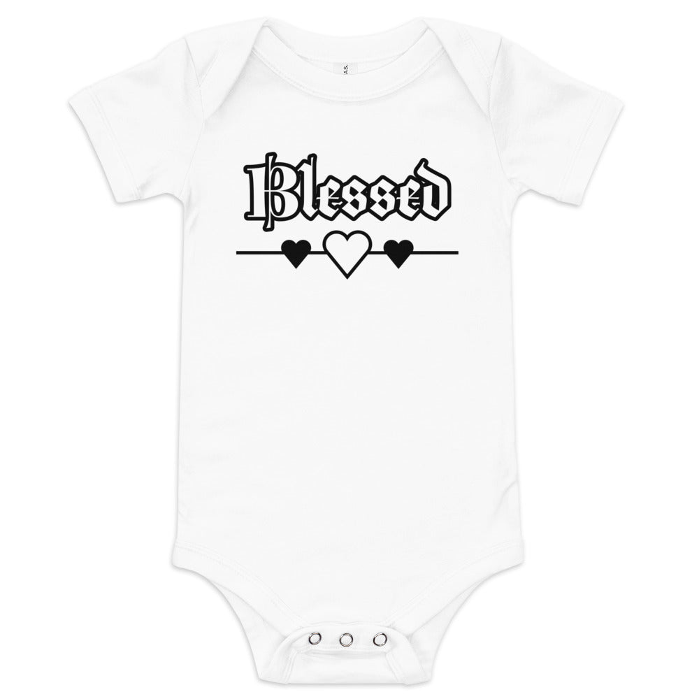 Baby short sleeve one piece Blessed