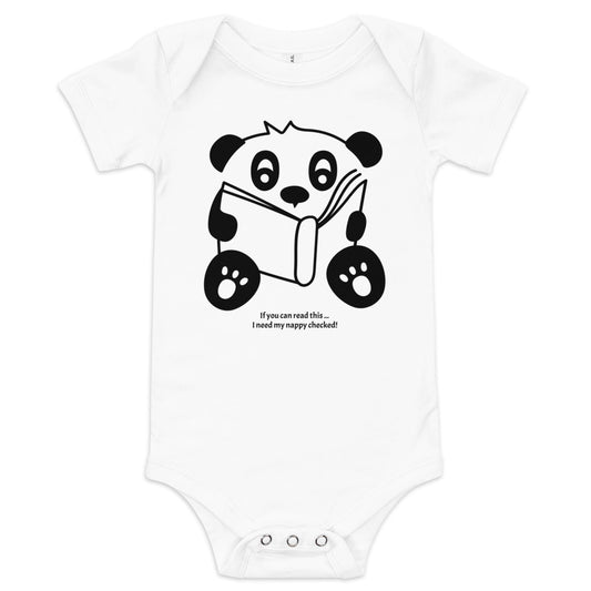 Baby short sleeve one piece If You Can Read This I Need My Nappy Checked!