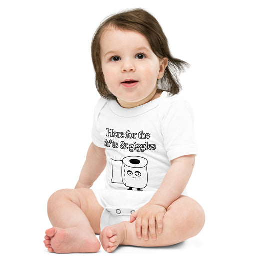 Baby short sleeve one piece Here for the sh*ts & giggles
