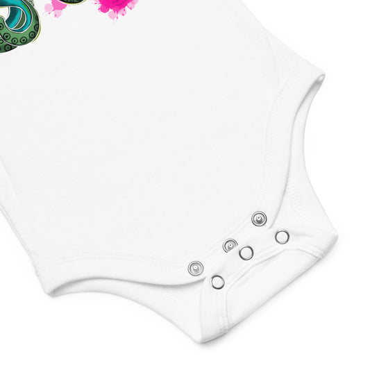 Baby short sleeve one piece Octo Neon