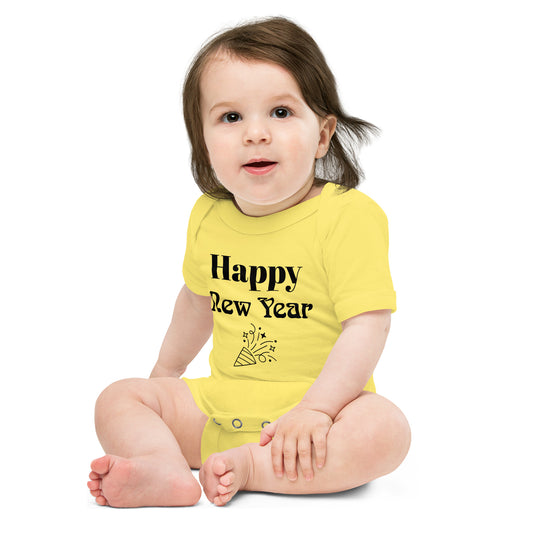 Baby short sleeve one piece Happy New Year